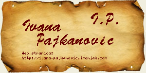 Ivana Pajkanović vizit kartica